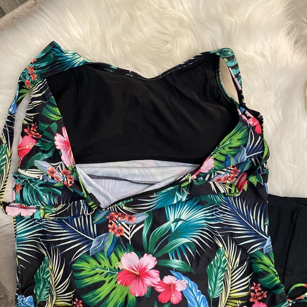 Tropical Print Women’s Tankini Swimwear  Set Sz XL NEW! - Picture 3 of 3